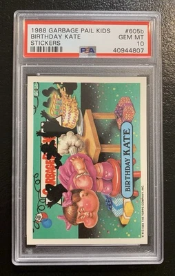 1988 Garbage Pail Kids OS15 Birthday Kate 605b PSA 10 GEM MINT-RARE GEM CARD TWT - Image 1 of 3