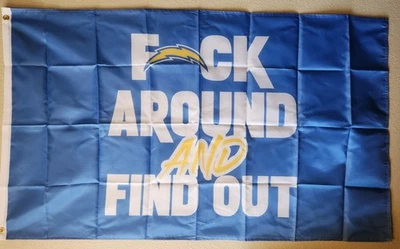 Los Angeles Chargers Fuck-Around And Find Out Flag 3x5 con ojales fútbol americano NFL  Foto 1 de 2