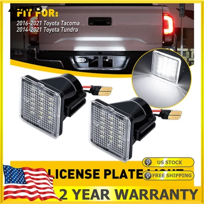 2X LED License Plate Light Rear Bumper Lamp For 2016-2021 Toyota Tacoma Tundra - Image 1 of 4