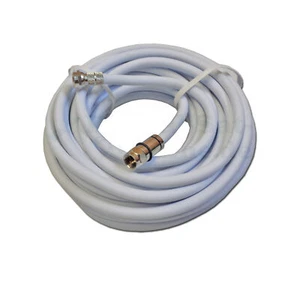 ► Outdoor SAT F- LNB Anschlusskabel SET weiß HQ Kupfer 7,5m + F-Stecker ✅ - Bild 1 von 1