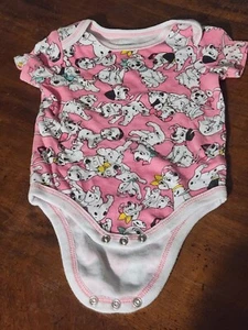 Baby Girl 0-3 MONTHS Disney 101 Dalmatians One Piece Snap Bottom - Picture 1 of 4