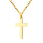 Cuban Link Chain Necklace Gold Cross Pendant And