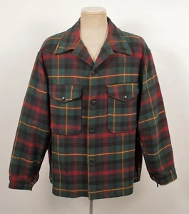Men's VTG 60s 70s Plaid Pendleton 2 Pocket Jacket XL 1960s 1970s Hunting Shirt - Picture 1 of 6