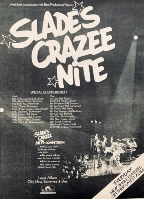 SLADE 1974 original UK POSTER ADVERT CRAZEE NITE CONCERT TOUR - Image 1 of 3