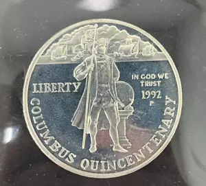 1992 P US $1 One Dollar Columbus Silver Proof Commemorative Dollar - Picture 1 of 2