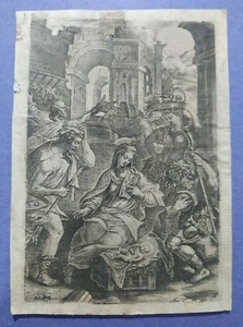 Aguafuerte Siglo XVI, Adoración de los Reyes Magos (Johan Sadeler) - Foto 1 di 5