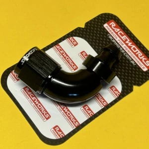 Raceworks RWF-403-10BK 10AN Push Lock 400 Series Swivel hose 90 Deg AN-10 Black - Picture 1 of 4