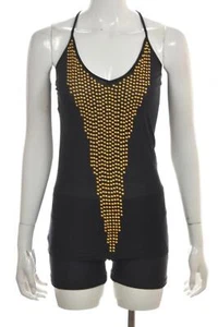 Top de mujer Torn Ronny Kobo talla S ojales de oro negro sin mangas - Imagen 1 de 5