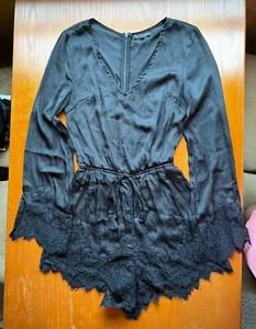 Kendall and Kylie Black Romper with Lace Detail Size Small - Picture 1 of 3