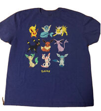 Pokemon Eevee Evolutions XL Blue Short Sleeve Shirt 60/40 Cotton/Polyester 2017