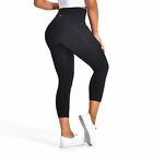 Pantalon d'entraînement femme taille haute yoga legging contrôle du ventre avec poches