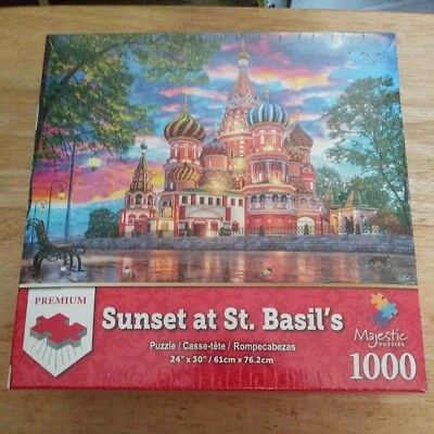 Springbok 1000 Piece Jigsaw Puzzle Sunset at St. Basil's - Made in USA Brand New - Image 1 of 4