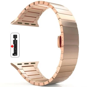 Luxury Strap For Apple Watch Ultra 49mm Stainless Steel Bracelet iWatch 10 9 8 7 - Picture 1 of 20