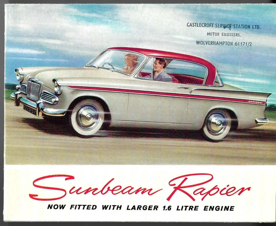 Sunbeam Rapier Series IIIA 1600 1961-1962 UK Market Smaller Format Brochure - Image 1 of 1