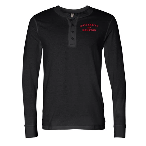 Official NCAA University of Houston Men's Long Sleeve Henley Cover
