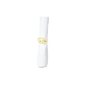 Valentine's Day Gold Heart Napkin Rings Set of 6 - Picture 1 of 4