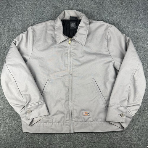 COACH Giacca Dickies Eisenhower XL uomo grigio kaki zip allenatore trapuntata foderata colletto