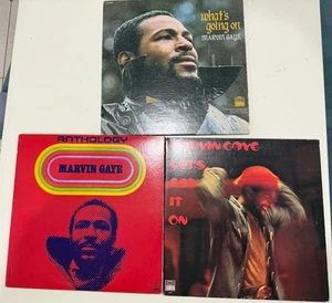 Marvin Gaye 3LP lot Anthology, Let’s Get It on, What’s Going On Records Vinyl - Picture 1 of 6