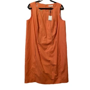 Calvin Klein Plus Size 18W Orange Zipper Detail Sheath Dress NWT $130 - Picture 1 of 5
