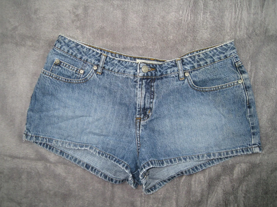 Pantalones Cortos Paris Blues Para Mujer 13 Azul Denim Jean Tiro Alto Bolsillos Desgastados Informales Foto 1 de 4