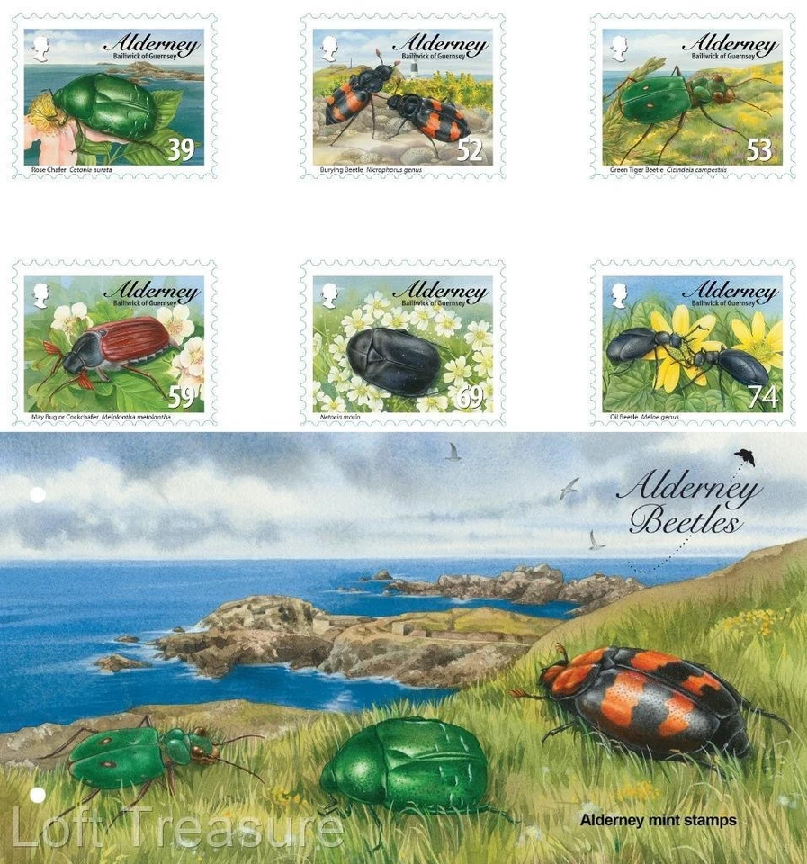 Alderney Stamps: "Alderney Beetles" Presentation Pack 2013 - Image 1 of 4
