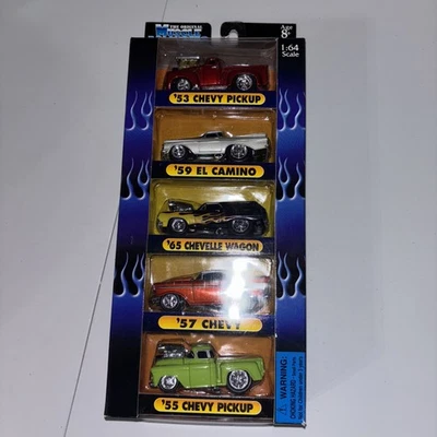 Funline Muscle Machines 5 Pack 1/64 Chevy Pickup 53 55 El Camino Chevelle Wagon - Image 1 of 4