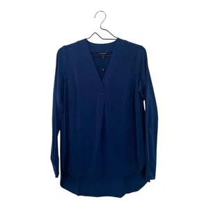 Universal Standard Blue Pansy Tunic Blouse High Low Hem Women’s Size 4XS 00/0 - Picture 1 of 8