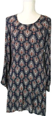 Vestido Mossimo Supply Co Talla S Multicolor Campesino Columpio Manga Larga Campana Fluido Boho Foto 1 de 4