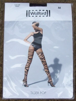 Wolford Tiger Pop tights. Black/Sahara, Medium - Image 1 of 3