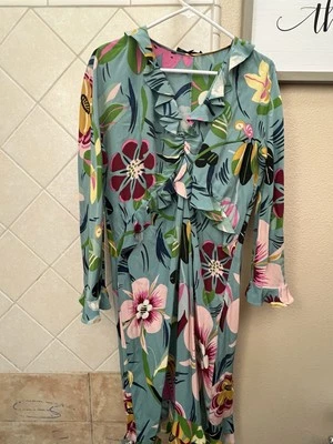 Gucci винтажный Y2K Tom Ford цветочный 1999 шелк платье размер 44 - Изображение 1 из 4