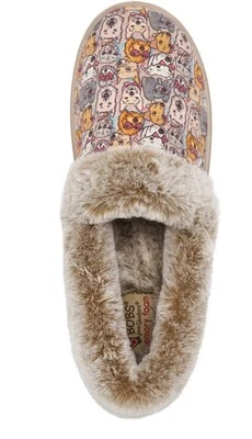 Chinelos BOBS da SKECHERS Too Cozy Family Pups cinza pele sintética feminino tamanho 9 novo sem caixa - Imagem 1 de 4