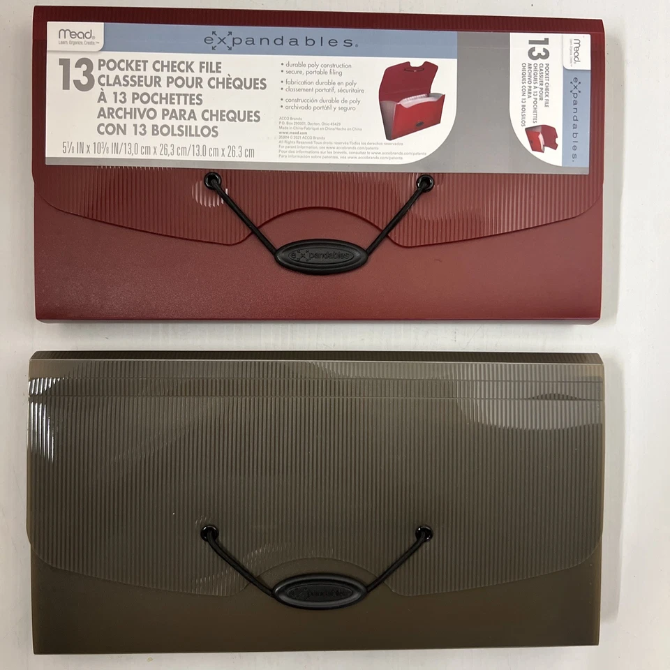 2 Mead Expanding File 13 Pocket 12 Tab Letter Size Colors School Office Home - Image 1 of 1