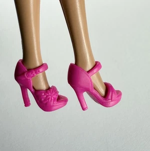 Barbie Puppe Fashion Fever High Heel Schuhe Hot Pink Blumen Peep Toe Stiletto - Bild 1 von 5