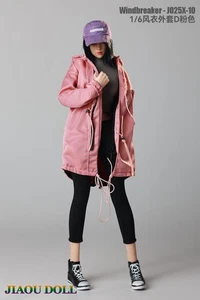 1/6 Female Pink Windbreaker Coat Clothes For 12" Female Action Figure Doll Body - Picture 1 of 12