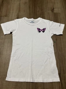 Columbia White Purple Butterfly Tshirt Size Youth Medium Girls 10/12 NWOT - Picture 1 of 5