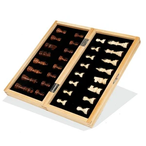 Magnetic Wooden Chess Board Set Folding International Chess Game IKIX - Picture 1 of 17