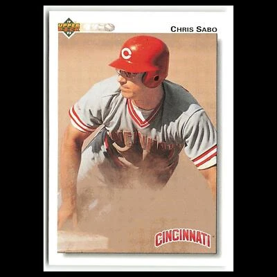 Chris Sabo #123 1992 Upper Deck Cincinnati Reds Baseball Card MLB NM - Image 1 of 3