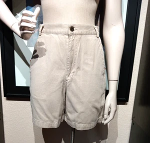 Pantaloncini corti estivi Liz Claiborne donna LizWear cotone twill beige kaki taglia 10 - Foto 1 di 7