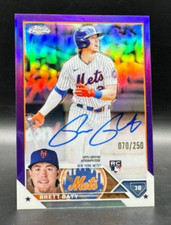2023 Topps Chrome Brett Baty Purple Refractor Autograph /250 Mets #RA-BBA Rookie