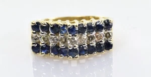 Saphir und Diamant Kaskadenring 14 Karat Gelbgold 0,99 Karat Größe 6,5 - Bild 1 von 4