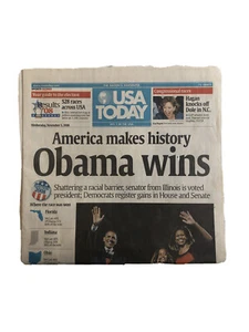 Periódico USA TODAY Obama gana América hace historia elección de miércoles 5 de noviembre de 2008 - Imagen 1 de 3