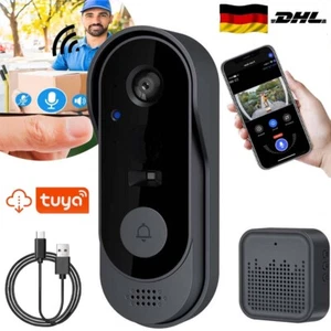 2024 Funkklingel Türklingel mit Kamera WLAN Video Doorbell HD WiFi Nachtsicht DE - Bild 1 von 15