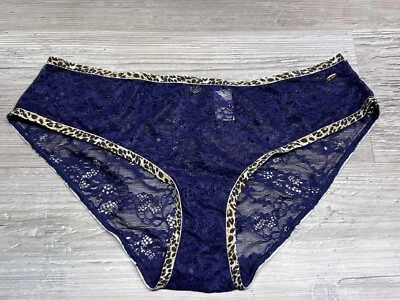Bragas de bikini de encaje muy sexy PB-9 vintage azul marino Victoria's Secret talla M Foto 1 de 4