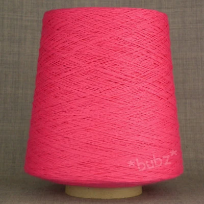 SUPER SOFT PIMA COTTON YARN BRIGHT HOT PINK 500g CONE 10 BALLS 3 4 PLY KNITTING - Image 1 of 3