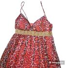  NICOLE MILLER COLLECTION Leopard Cheetah Silk Party Dress(see Defect)