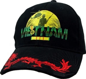 Gorra de béisbol negra de veterano de Vietnam/dragón - Imagen 1 de 1