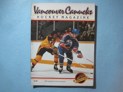 Vancouver Canucks Edmonton Oilers 1982/83 programa NHL WAYNE GRETZKY DAVE LUMLEY Foto 1 de 4