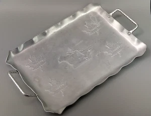 Vintage Retro Aluminium Canada Maple Leaf Tray with Map Detail - Picture 1 of 13