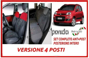 Autositzbezüge Fiat Panda ab 2012 4-Sitzer Schonbezüge Set nach Maß Grau Rot - Bild 1 von 4