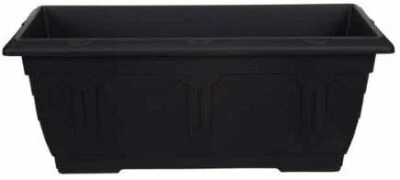 Whitefurze Rectangle Venetian Patio Planter Plant  Plastic 60cm Black - Image 1 of 4